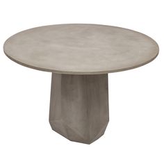 a round concrete table with an octagonal base