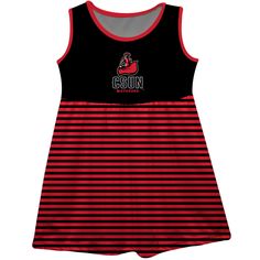 California State Northridge Matadors Vive La Fete Girls Game Day Sleeveless Tank Dress Solid Black Logo Stripes on Skirt Cheer Dress, Tank Top Dress, Games For Girls, Black Logo, Sleeveless Tank, Tank Dress, Solid Black, Soft Knits, Timeless Design