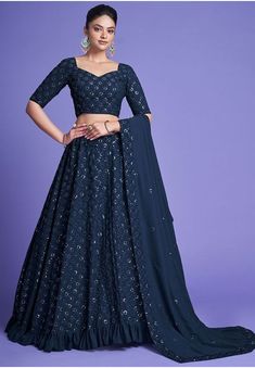 Teal Blue Blouse, Flared Lehenga, Simple Lehenga, Lehnga Dress, Teal Blue Color