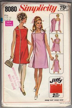 an image of a woman in a dress and purse on the cover of a sewing pattern