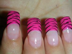 Zebra Nail Designs, 2000s Nails, Nail Piercing, Zebra Nails, Goth Nails, Cute Acrylic Nail Designs, Y2k Nails, Really Cute Nails, Animal Print Nails