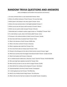 random trivia questions and answers