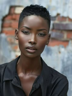 Elegant & Cute Short Haircuts for Black Women 2024 Short Pixie Black Women, Short Natural Haircuts 4c Hair, 4c Pixie Haircut, Low Cut Hair Black Women, Short Straight Hairstyles, Medium Short Haircuts, Short Haircuts For Black Women, Black Cameo