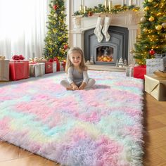 Unicorn And Rainbow Bedroom, Pastel Rainbow Bedroom, Rugs For Girls Bedroom, Princess Rug, Girls Bedroom Unicorn, Carpet For Nursery, Unicorn Themed Bedroom, Unicorn Kids Room, Apartment Nursery