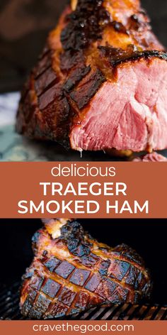 Looking for an awesome double smoked ham recipe for your Traeger, pellet grill or electric smoker? I've got you covered! Learn how to cook a smoked ham in your smoker for twice smoked goodness. Includes a quick and easy glaze. This ham is perfect for Thanksgiving or Christmas! | cravethegood.com Smoker Cooking Recipes, Bbq Truck, Double Smoked Ham, Smoker Grill Recipes, Smoked Ham Recipe, Traeger Cooking, Pellet Smoker Recipes, Smoked Recipes, Traeger Grill Recipes