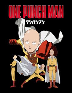 one punch man poster with two men standing next to each other