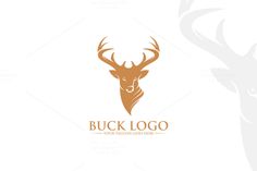 a deer head with horns and the word buck logo