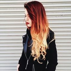 Beautiful Red to Blonde Ombre Hairstyle Best Ombre Hair, Blonde Ombre Balayage, Red Ombre Hair, Red To Blonde, Ombre Hair Color, Hair Collection, Dye My Hair, Blonde Ombre, Hair Envy