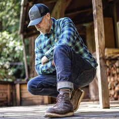 Mens Rugged Style Outdoors, Rugged Men Style, Outdoorsmen Style, Mens Outdoor Fashion, Lumberjack Style, Stylish Men Wear, Boots Outfit Men, Mens Outdoor Clothing, Mens Attire