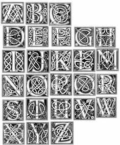 the letters are made up of different shapes and sizes, all in black and white