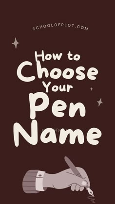 how to choose your pen name