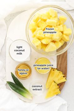 the ingredients needed to make pineapple smoothie