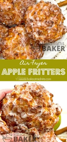 an image of apple fritters stacked on top of each other