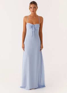 Aveline Bustier Maxi Dress - Blue – Peppermayo US Dressy Summer Dresses, Hen Party Dress, Hen Party Outfits, Belle Dress, Strapless Tops, Festival Dress, Dressy Tops, Maxi Dress Blue