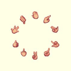 Pixel Art Ideas Pixel Art Hands, Hand Pixel Art, Pixel Art Hand, Pixel Art Website, Pixel People