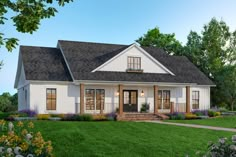 this is a computer rendering of the front elevation of these country homeplans plans