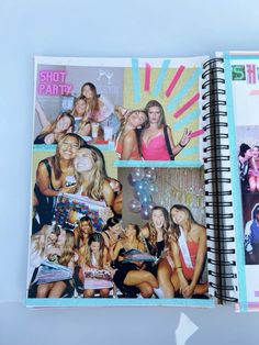 Senior Scrapbook Ideas, Shot Party, Senior Year Scrapbook, School Memories Scrapbook, Party Scrapbook, Senior Year Fun, Scrapbook Themes, Shot Book, Friend Scrapbook