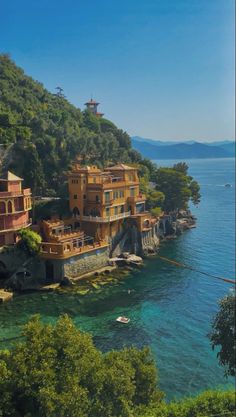 an aerial view of houses on the shore of lake garda in italy, europe