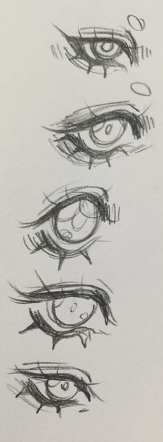 an image of different eyes drawn in pencil