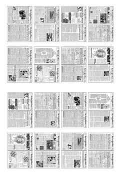 the front pages of newspapers are shown in black and white