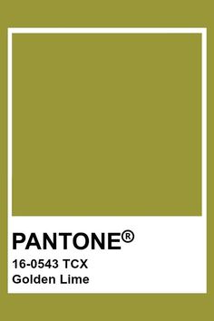 pantone's green color is shown with the words, golden lime on it