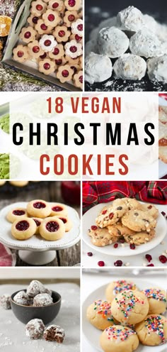 vegan christmas cookies collage with text overlay