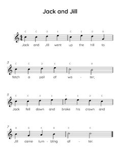 the music sheet for jack and julia, which is part of an easy piano lesson