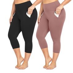 PRICES MAY VARY. 92% Polyester, 8% Spandex Imported 【YOUR NEW 'GO TO' Plus Size Leggings】：A new design for 2024 and it's sure to surprise you. We Specialized in Plus Size Leggings/Yoga Pants.Please choose your size according to your waist, hips and inseam from the SIZE CHART：1X-4X.We've designed sizing to be more inclusive and accommodate all body types. Plus size girls have beautiful body curves. 【Two Outside Pockets】: We made a new design for the pockets, which is more practical.No need to car Pluse Size, Black Yoga Pants, Leggings With Pockets, Body Curves, Black Yoga, Beautiful Body, Plus Size Leggings, Capri Leggings, Yoga Women