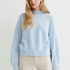 Iight Blue. Super Soft. Never Worn. Knitted Sweater Outfit, Sweater Hm, Easter Sunday Outfit, Blue Knitted Sweater, Cute Easter Outfits, Sweater Outfit Ideas, Spring 2022 Fashion, Mom Clothes, Autumn Winter 2022