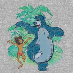 Embark on a wild adventure through the lush jungles with this officially licensed apparel inspired by Disney's beloved animated movie, The Jungle Book! This Toddlers' The Jungle Book Family Portrait Graphic T-Shirt features a watercolor-inspired design of Mowgli and Baloo happily dancing in the jungle printed across the front. This fun tee is the perfect choice to bring the magic of The Jungle Book to life for your little one! Baloo And Mowgli, Baloo Jungle Book, Mowgli And Baloo, Phineas And Ferb Perry, Children's Book Characters, Portrait Graphic, Mickey Mouse Shorts, Trending Graphic Tees, The Young Ones