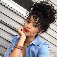 Curly Bun Hairstyles, Curly Bun, Curly Updo, Cute Curly Hairstyles, Curly Hair Updo, Hair 2018