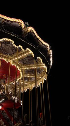 an old fashioned merry go round at night