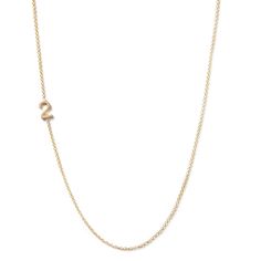 The original asymmetrical letter necklace has been a brand favorite since it’s launch in 2008. It has been spotted on Meghan Markle, Mila Kunis and now you! This necklace is handmade in Los Angeles from high quality 14k gold. Each ¼" letter is soldered onto a very delicate chain and designed to sit on the collar bone. If you plan on growing your family don’t fret! You can always add on to your necklace in the future. Please allow 2-3 weeks for processing. LOOKING TO ADD MORE CHARACTERS? CLICK HE Number Necklace, Collar Bone, Mila Kunis, White Gold Chains, Delicate Chain, Letter Necklace, Meghan Markle, Metal Chain, Cable Chain