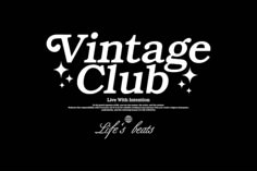 the vintage club logo on a black background