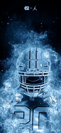 a football helmet is shown in the water