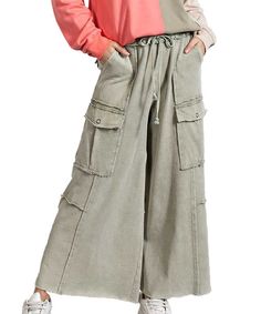 PRICES MAY VARY. Terry knit Wide leg Cargo and hip pockets Raw hem Drawstring waist Terry knit|Wide leg|Cargo and hip pockets|Raw hem|Drawstring waist|Wide leg Safety Clothing, Utility Pants, Fabulous Clothes, Drawstring Waist, Feel Good, Top Styles, Fashion Branding, Topshop, Fashion Outfits