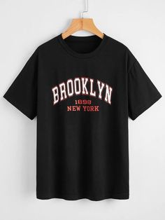 Pola Jaket, New York T Shirt, Drop Shoulder Tee, Tshirt Outfits, Women Tops, Black Casual, Look Cool, Casual T Shirts, Custom Clothes