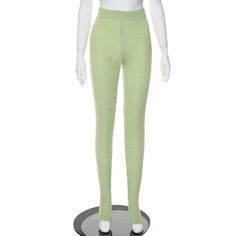 F00231352-303 High Waist High Stretch Pants For Winter, High Waist High Stretch Winter Pants, Casual High Stretch Green Pants, Casual Stretch Green Pants, High-cut Leg High Stretch Pants For Spring, High Stretch Green Bottoms For Loungewear, High Stretch High-cut Leg Pants For Spring, High Waist High Stretch Bottoms For Winter, Stretch High-waisted Winter Pants