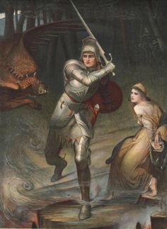 St. George. Charles Edward Hallé (British, 1846–1914). Suit Of Armour, Era Victoria, Saint George And The Dragon, Pre Raphaelite Art, Dante Gabriel Rossetti, John Everett Millais