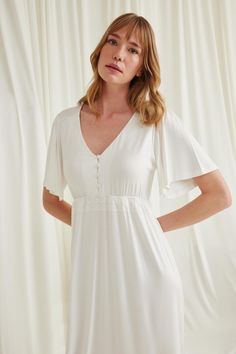 Key Features: ✔ Easy Breastfeeding Access: Front button-down nightgown for effortless nursing.✔ Skin-Friendly Fabric: Soft, breathable material perfect for sensitive skin.✔ Elegant Design: Delicate lace accents add a refined and stylish touch.✔ Maximum Comfort: Stretchy fabric adapts to postpartum body changes for a perfect fit. Package Contents: ✔ 1x Lacy Nightgown with Buttons – Designed for convenient nursing and ultimate comfort. Care Instructions: ✔ Machine Washable: Wash at 30°C on a gentl Lacy Nightgown, Newborn Hospital Outfits, Baby Hospital Outfit, Maternity Nursing Pajamas, Bride Slippers, Nursing Nightgown, Nursing Tank Top, Baby Bath Robe, Nursing Pajamas