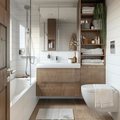 Efficient Scandinavian bathroom featuring a highly functional floor plan optimizing every square foot House Interior Bathroom, Nordic Furniture Design, Nordic House Interior, Nordic Bathroom, Scandinavian Bathroom Design, Bathroom Sanctuary, Nordic House, Bathroom Hacks, Organic Elements