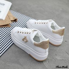 Sepatu Platform, Preppy Ootd, Casual Shoes Women Sneakers, Fashion Preppy, Tas Bahu, Mesh Heels, Womens Boat Shoes, White Shoes Women, Women Sneakers