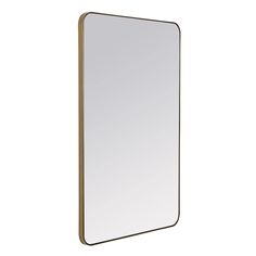 a large mirror with a gold frame on the front and back side, against a white background