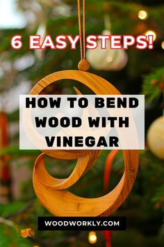 an ornament hanging from a christmas tree with the words how to bend wood with vinegar