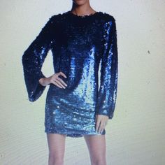 Nwot - Keepsake The Label - Mountain Sound Blue Sequin Mini Dress - Eye-Catching Sequins Light Up This Shift Dress That’s Party-Read With Bell Sleeves And A Deep V Tie Back Boatneck Bell Sleeves All Over Sequin Construction Back Neck Toe Deep V Back Fully Lined - Black Slips Over Head - Easy On And Off Size - Small Color - Blue (S) - The Photo That Shows The True Color Is Pic 1 - 3 And Pic 9 It Is A Gorgeous Blue With A Black Sateen Liner And Back Tie Purchased For A Wedding - Sadly That Did Not Blue Glamorous Winter Dresses, Blue Long Sleeve Mini Dress For Holiday, Blue Mini Dress For Night Out And Holiday, Blue Mini Dress For Holiday Night Out, Blue Mini Dress For Night Out During Holiday, Blue Sequined Dresses For Holiday Party, Blue Sequin Dress For Holiday Party, Chic Blue Dress For Holiday Party, Blue Winter Cocktail Dress