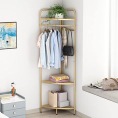 PRICES MAY VARY. It's where all of the items will be arranged and kept, making it easier for you to access and see what you have in choice. As everything is there in front of you on the gold clothes racks. A sturdy base ensures that this gold clothing rack will stay stable while providing plenty of hanging capacity.The unique design blends effortlessly with any decor style in your home. The corner clothing rack is perfect for the entrance, hallway, bedroom, or office of small homes, apartments, Corner Clothing Rack, Black Clothing Rack, Modern Clothing Rack, Industrial Clothing Rack, Entryway Design, Clothing Racks, Entryway Coat Rack, Metal Clothes Rack, Clothes Racks