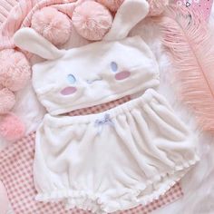 Kawaii Bunny, Cute Lingerie, Kawaii Fashion Outfits, Bandeau Bra, Christmas Style, Cute Pajamas, Kawaii Clothes, My Melody, Soft Girl