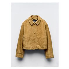 Jacket with shirt collar and long sleeves. Front closure with lined snap buttons. Front pockets. Zara Fall Winter 2024, 2024 Fits, Work Fits, Suede Leather Jacket, Spring 2025, Autumn Fits, Cardigan Sweater Jacket, Autumn 2024, Fancy Dinner