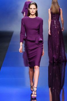 elie saab (paris) Elie Saab Fall, Cool Winter, Purple Fashion, Popsugar, Elie Saab, Shades Of Purple, Milan Fashion, Purple Dress, Color Trends