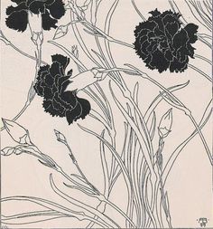 an image of black flowers on a white background